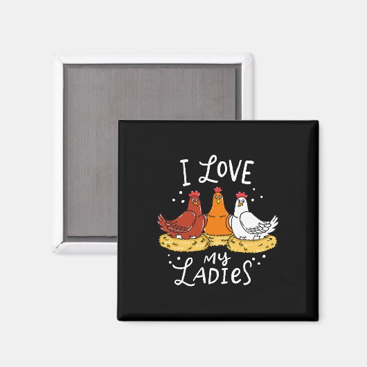 Chicken Chicken Eggs Farmer Funny Gift Magneet (Voorkant / Achterkant)