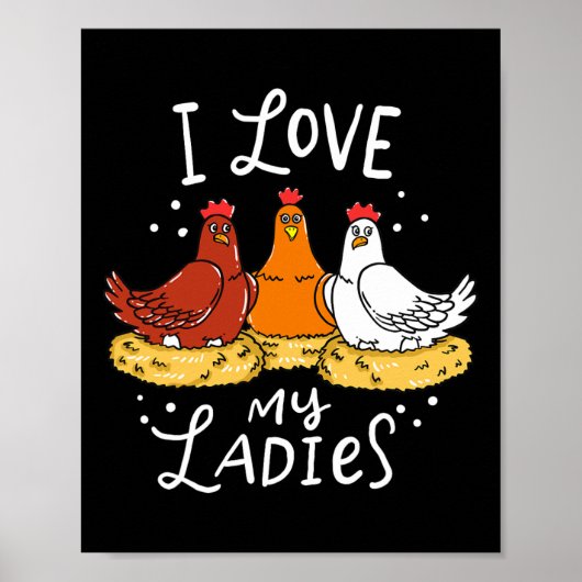 Chicken Chicken Eggs Farmer Funny Gift Poster (Voorkant)