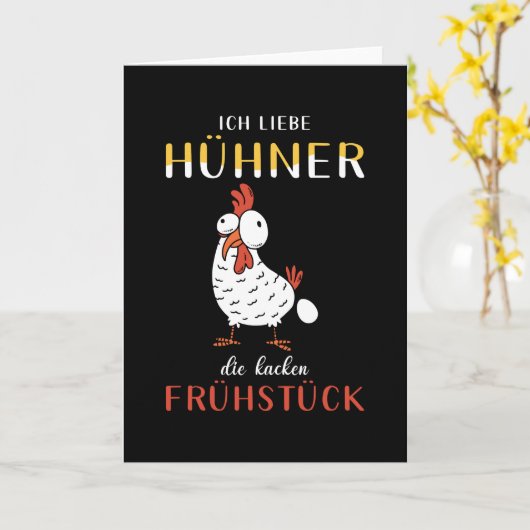 Chicken Chickens Gezegde Funny Kaart (Gele Bloem)