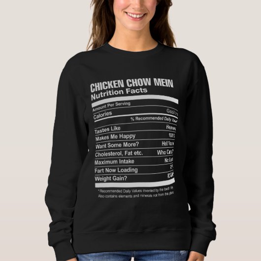Chicken Chow Mein Voedingsfeiten Trui (Voorkant)