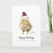 Chicken Christmas baby chick blanco kaart (Voorkant)