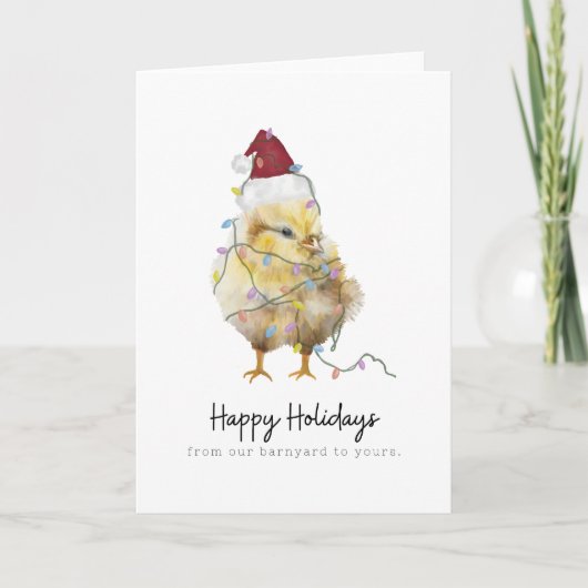Chicken Christmas baby chick blanco kaart (Voorkant)