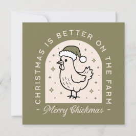 Chicken Christmas homestead boerderij cottagecore  Feestdagenkaart