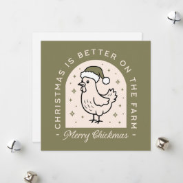 Chicken Christmas homestead boerderij cottagecore  Feestdagenkaart