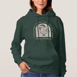 Chicken Christmas homestead farm cottagecore green Hoodie
