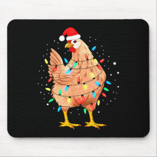 Chicken Christmas Lights Boerderij Animal Funny Xm Muismat
