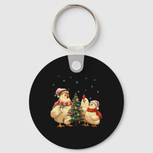 Chicken Christmas Lights Boerderij Animal Funny Xm Sleutelhanger