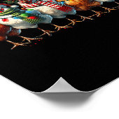 Chicken Christmas Lights Boerderij Animal Schattig Poster (Hoek)