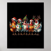 Chicken Christmas Lights Boerderij Animal Schattig Poster (Voorkant)