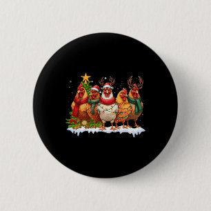 Chicken Christmas Lights Boerderij Dier Schattige Ronde Button 5,7 Cm