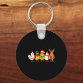 Chicken Christmas Lights Farm-girl Animal Lover Ro Sleutelhanger (Voorkant)