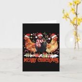 Chicken Christmas Merry Chickmas Santa Claus Hat F Kaart (Gele Bloem)