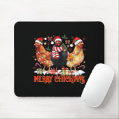 Chicken Christmas Merry Chickmas Santa Claus Hat F Muismat (Met muis)
