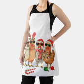 Chicken Christmas Santa Hat Boerderij Familie Xmas Schort (Insitu)