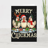 Chicken Christmas Santa Hat Merry Chickmas Xmas Fa Kaart (Voorkant)