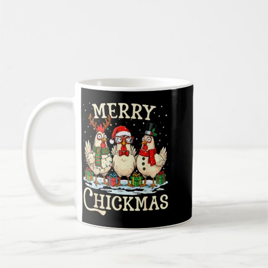 Chicken Christmas Santa Hat Merry Chickmas Xmas Fa Koffiemok (Links)