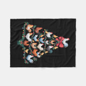 Chicken Christmas Tree Boerderij Animal Holiday De Fleece Deken (Voorkant (Horizontaal))