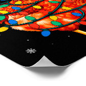 Chicken Christmas Tree Lights Farm Animal Santa Xm Poster (Hoek)