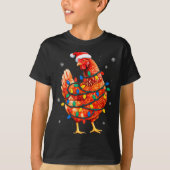 Chicken Christmas Tree Lights Farm Animal Santa Xm T-shirt (Voorkant)