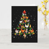 Chicken Christmas Tree Ornament Decor Xmas  Kaart (Gele Bloem)