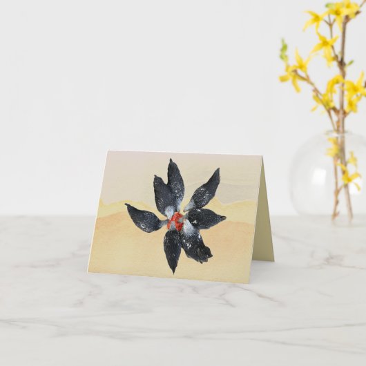 Chicken Circle Eating Watermelon Replaceable Photo Kaart (Gele Bloem)