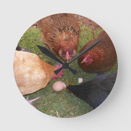 Chicken Clock Ronde Klok (Voorkant)