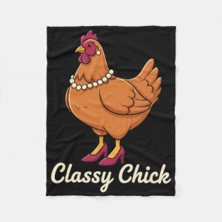 Chicken Cly Chick, I'm That Hen In Pearls  Fleece Deken