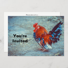 Chicken Colorful Rooster Photo Birthday Kaart