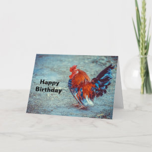 Chicken Colorful Rooster Photo Birthday Kaart