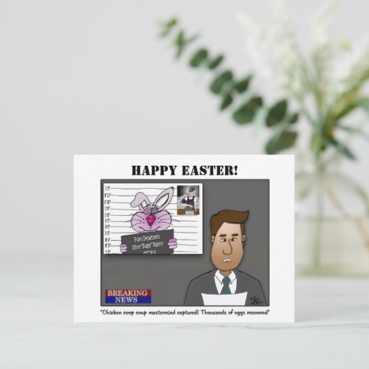 Chicken Coop Coup Paasfeest Briefkaart (Staand voorkant)