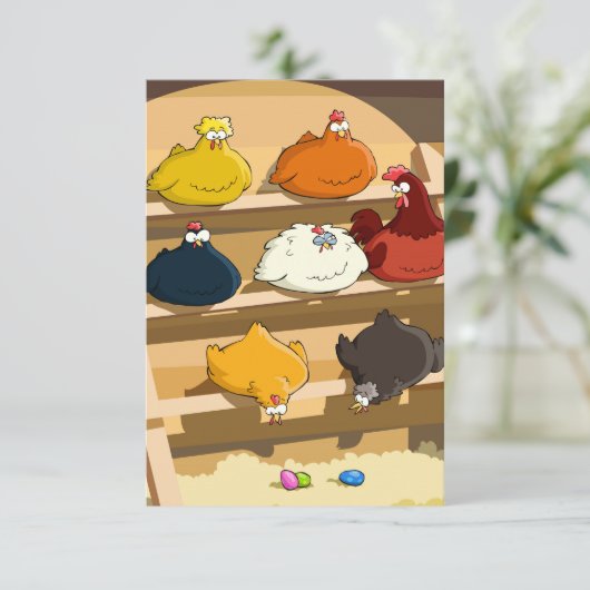 Chicken Coop Easter Eggs Kaart (Staand voorkant)