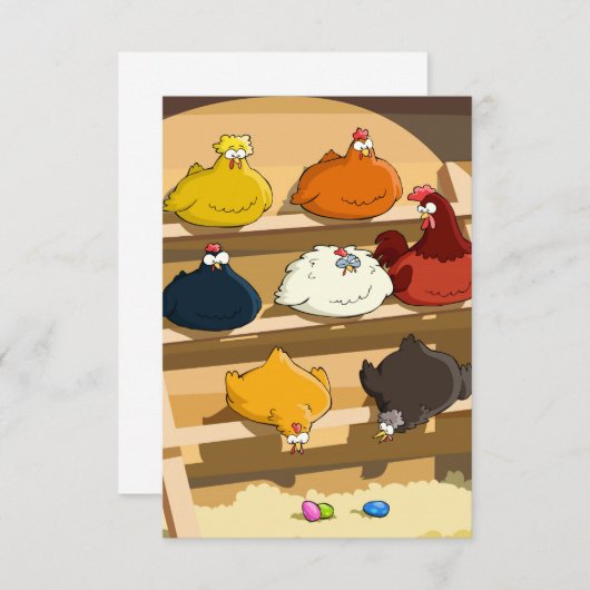 Chicken Coop Easter Eggs Kaart (Voorkant / Achterkant)