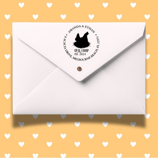 Chicken Coop Farmer Thema Zelfinktende Stempel