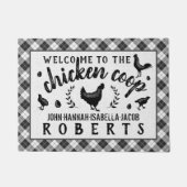 Chicken Coop Hen Black Buffalo Check Plays Land Deurmat (Voorkant)