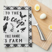 Chicken Coop Hen Black Buffalo Check Plays Land Theedoek (Quarter Fold)