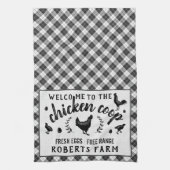 Chicken Coop Hen Black Buffalo Check Plays Land Theedoek (Verticaal)