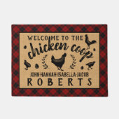 Chicken Coop Hen Red Buffalo Check Plays Land Deurmat (Voorkant)