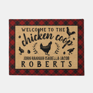 Chicken Coop Hen Red Buffalo Check Plays Land Deurmat