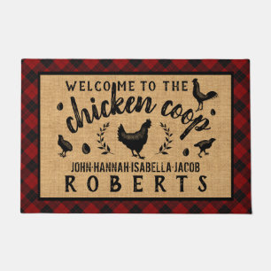 Chicken Coop Hen Red Buffalo Check Pset Country L Deurmat