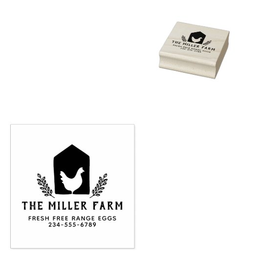 Chicken Coop Logo Custom Family Boerderij Egg Rubberstempel (Gestempeld)