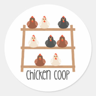 Chicken Coop Ronde Sticker