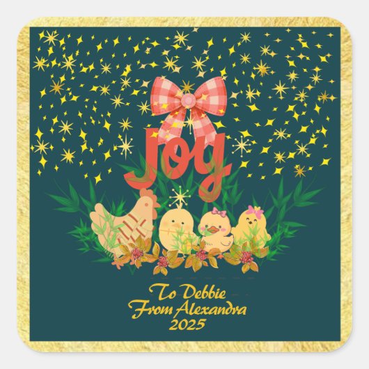 Chicken country Christmas sticker (Voorkant)