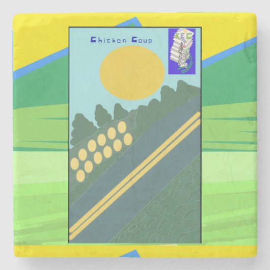 Chicken Coup  Stenen Onderzetter (Voorkant)