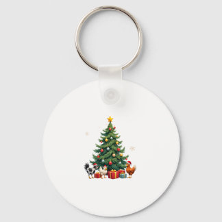 Chicken Cow Goat Horse Farm Animal Farmer Christma Sleutelhanger