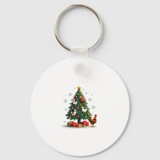 Chicken Cow Goat Horse Farm Animal Farmer Christma Sleutelhanger