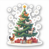 Chicken Cow Goat Horse Farm Animal Farmer Christma Sticker (Voorkant)