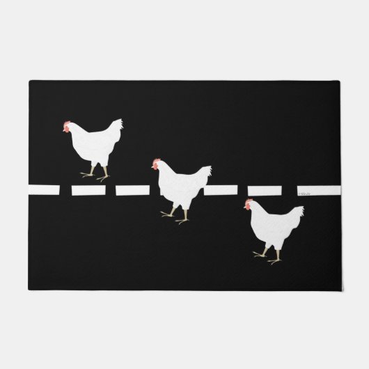 Chicken Crossing Doormat Deurmat (Voorkant)