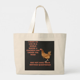 CHICKEN CROSSING GROTE TOTE BAG
