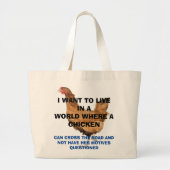 CHICKEN CROSSING GROTE TOTE BAG (Voorkant)
