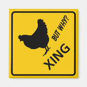 Chicken Crossing Highway-teken Magneet (Voorkant)